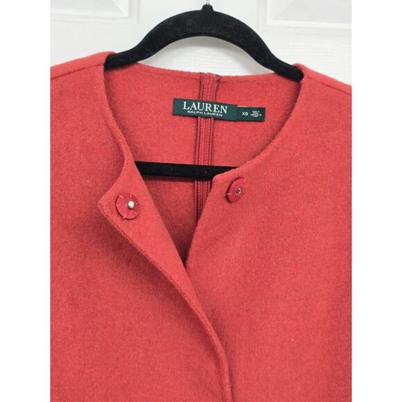 Lauren Ralph Lauren Belted Double-Face Wool Blend Coat Burnt Orange Size XS - Picture 5 of 11